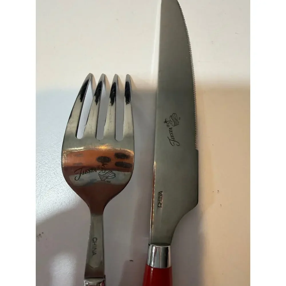 Fiesta Fiestaware 2 Piece Hostess Set red fork and knife